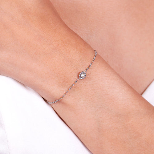 Petite Miss Sofia Pearl Bracelet - Silver