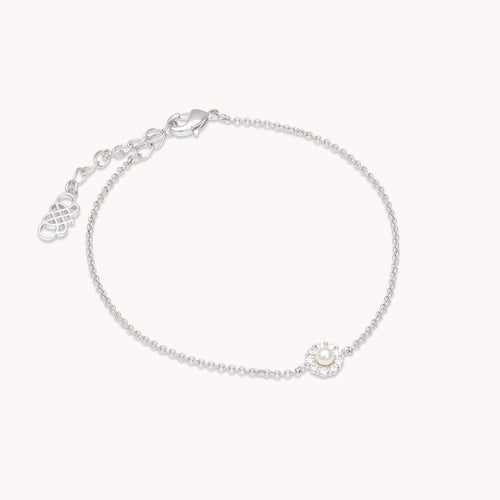 Petite Miss Sofia Pearl Bracelet - Silver