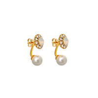 Miss Sofia Butterfly Earrings - Ivory Opal