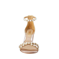 Alexandra - nude pearl block heel