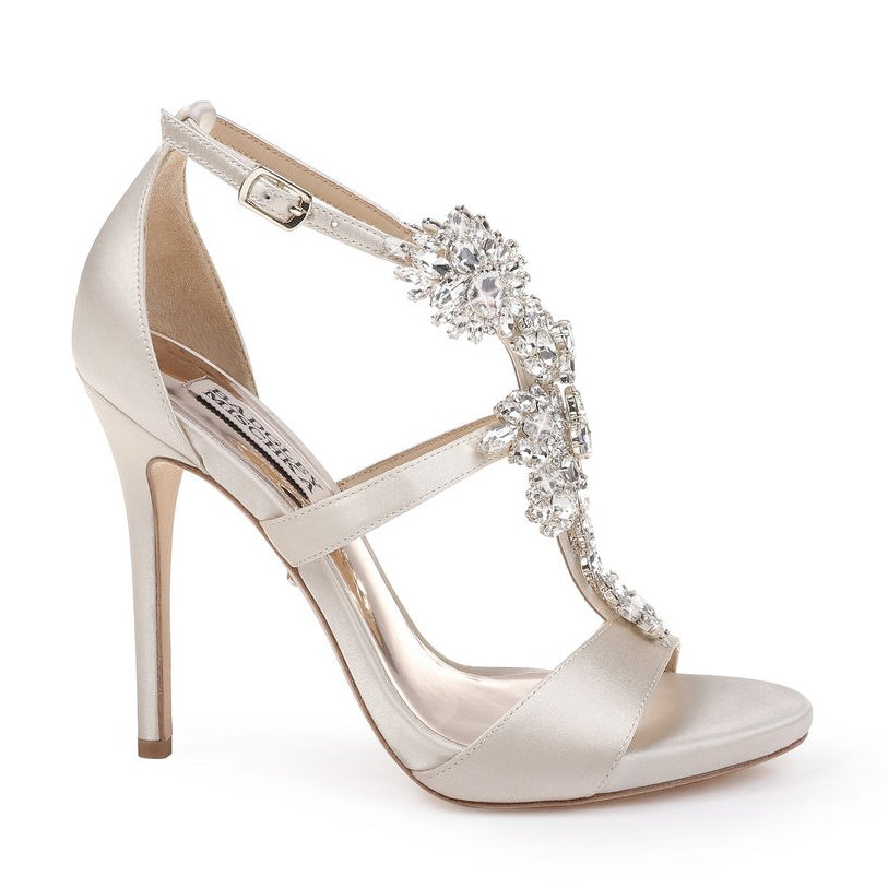 Leah Embellished T-Strap Sandal Ivory