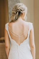 Crystal Back Drape With Diamante Dropper