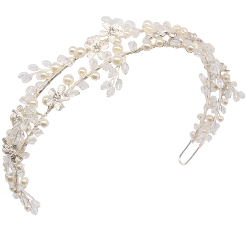 Double strand floral headband