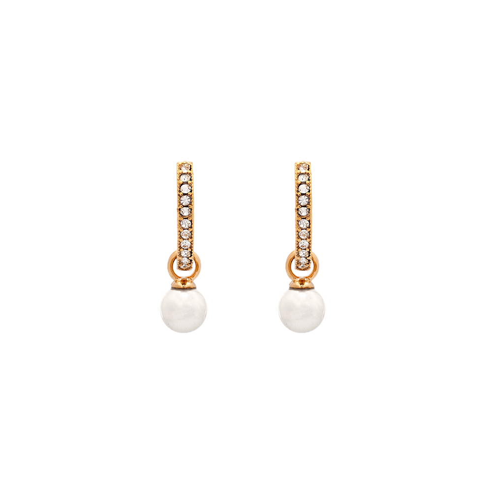 Petite Kennedy Hoops - Ivory Pearl (gold)