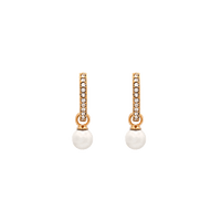 Petite Kennedy Hoops - Ivory Pearl (gold)