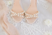 Alexandra - nude pearl block heel