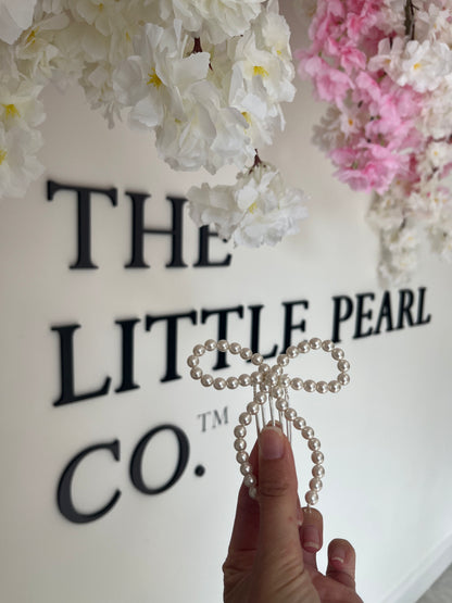 Small Pearl Bow Comb