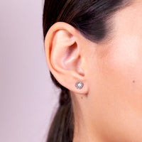 Petite Sofia Pearl Earrings - Silver