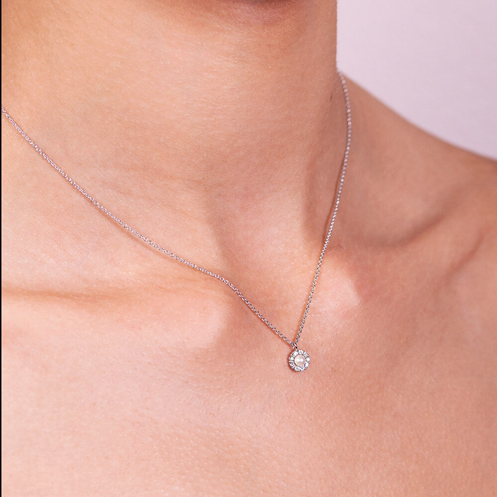 Petite Miss Sofia Pearl Necklace - Silver