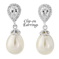 Shimmer Pearl Earrings - Clip on