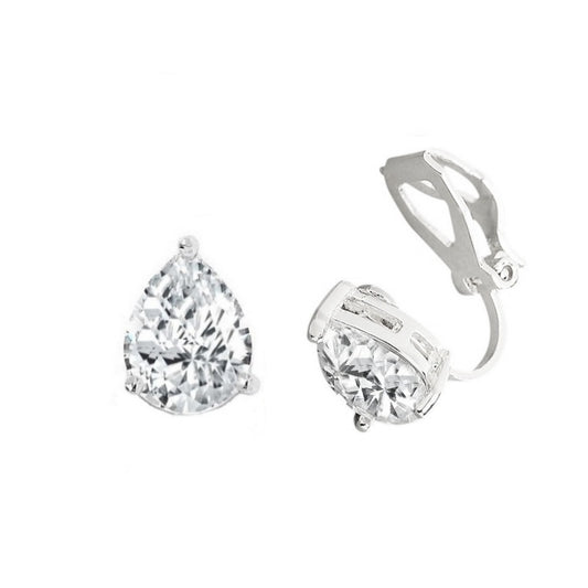Classic Pear Clip on Earrings