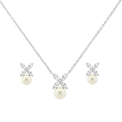 Charlotte Pearl Necklace & Earrings Set