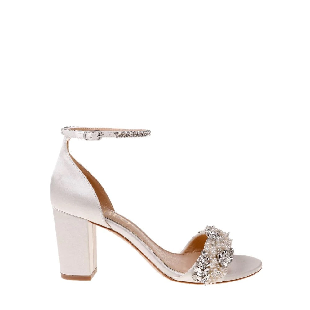Adele - soft white mid block heel
