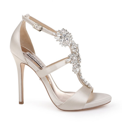 Leah Embellished T-Strap Sandal Ivory