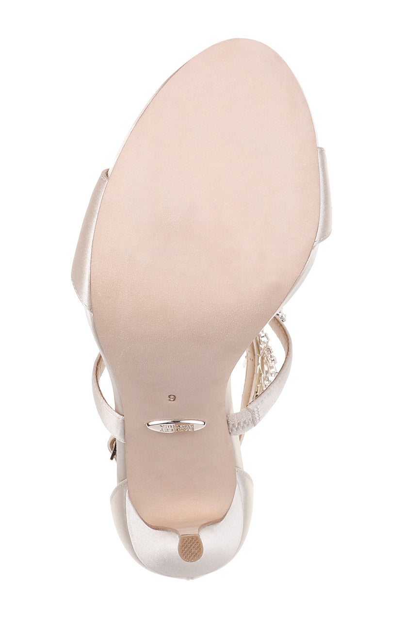 Leah Embellished T-Strap Sandal Ivory