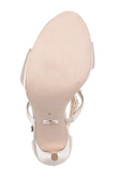 Leah Embellished T-Strap Sandal Ivory