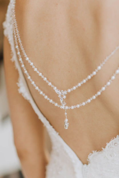 Crystal Back Drape With Diamante Dropper