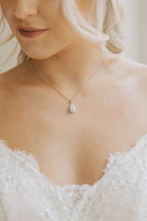 Pear Halo Necklace
