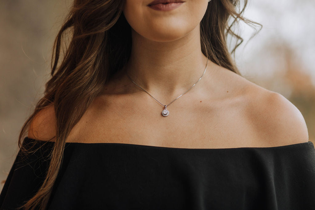 Halo Silver Necklace Set