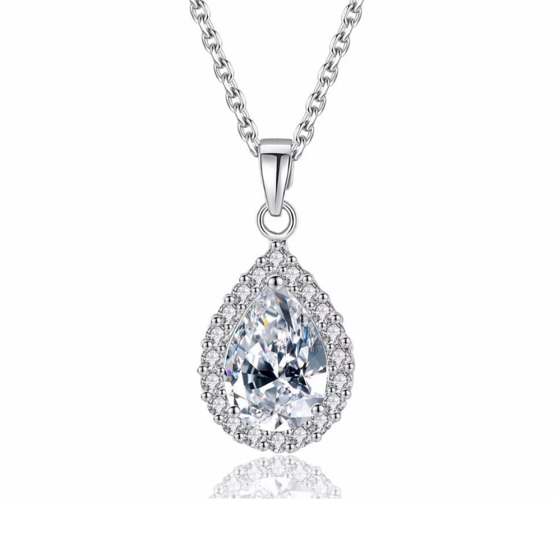 Pear Halo Necklace