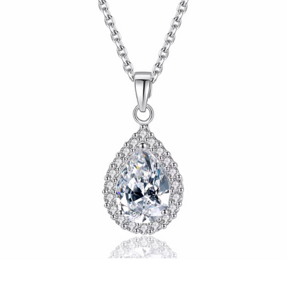 Pear Halo Necklace