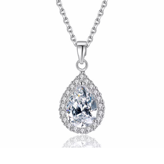 Pear Halo Necklace