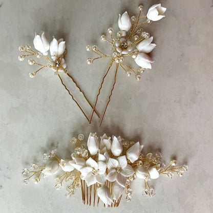 Kim 3 piece comb & pin set