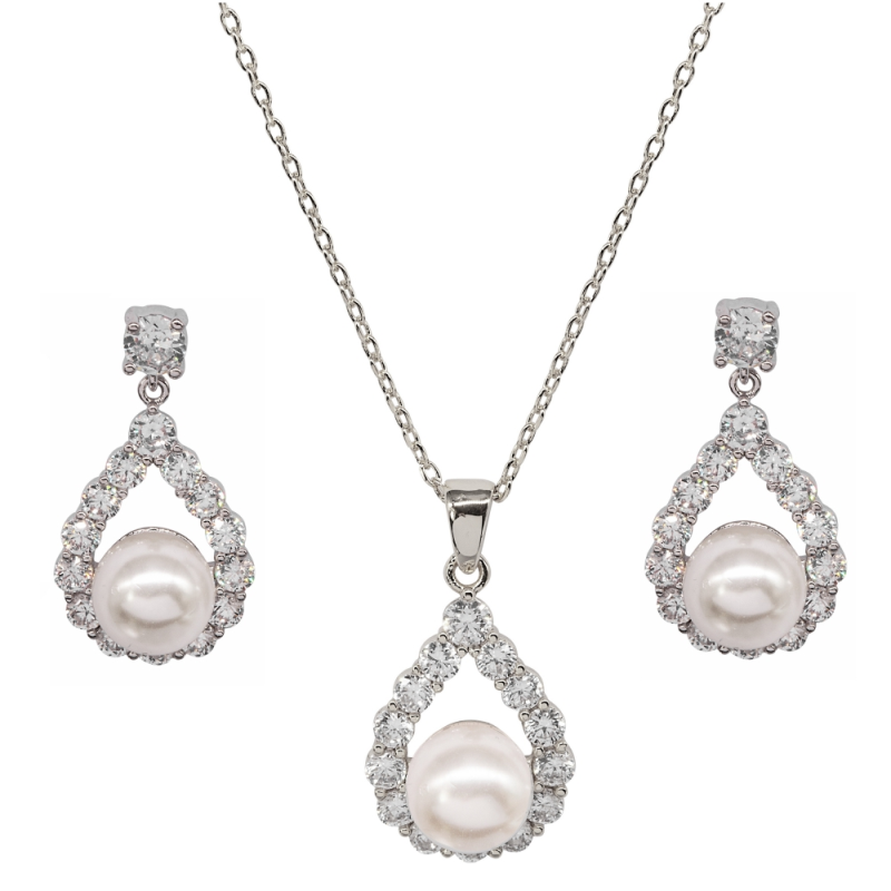 Sharon Pearl necklace & earring set