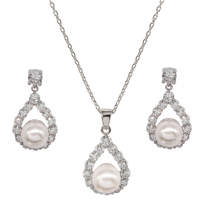 Sharon Pearl necklace & earring set