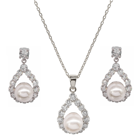 Sharon Pearl necklace & earring set