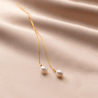 Freshwater pearl thread earrings